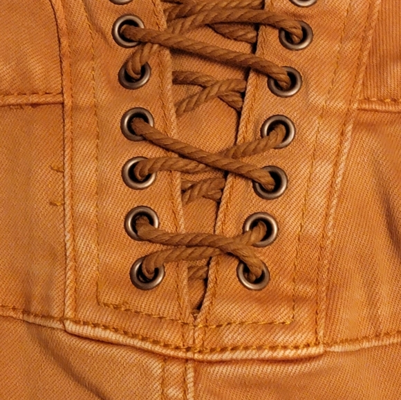 FREE PEOPLE- Super High Lace High Up Flare Jeans - Picture 2 of 7